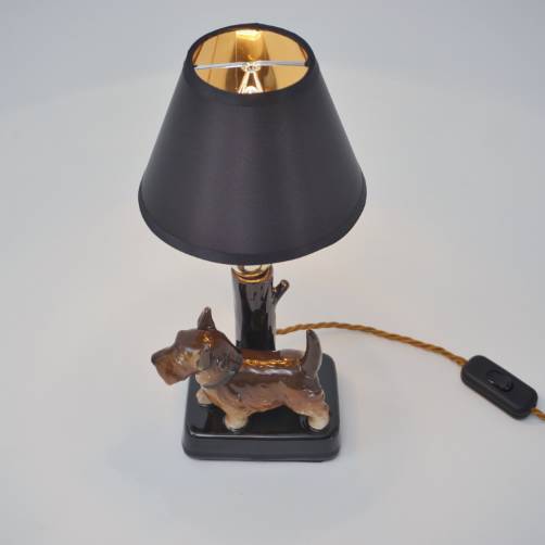 Beswick ceramic dog table lamp, Yorkshire Terrier, 1930`s ca English in